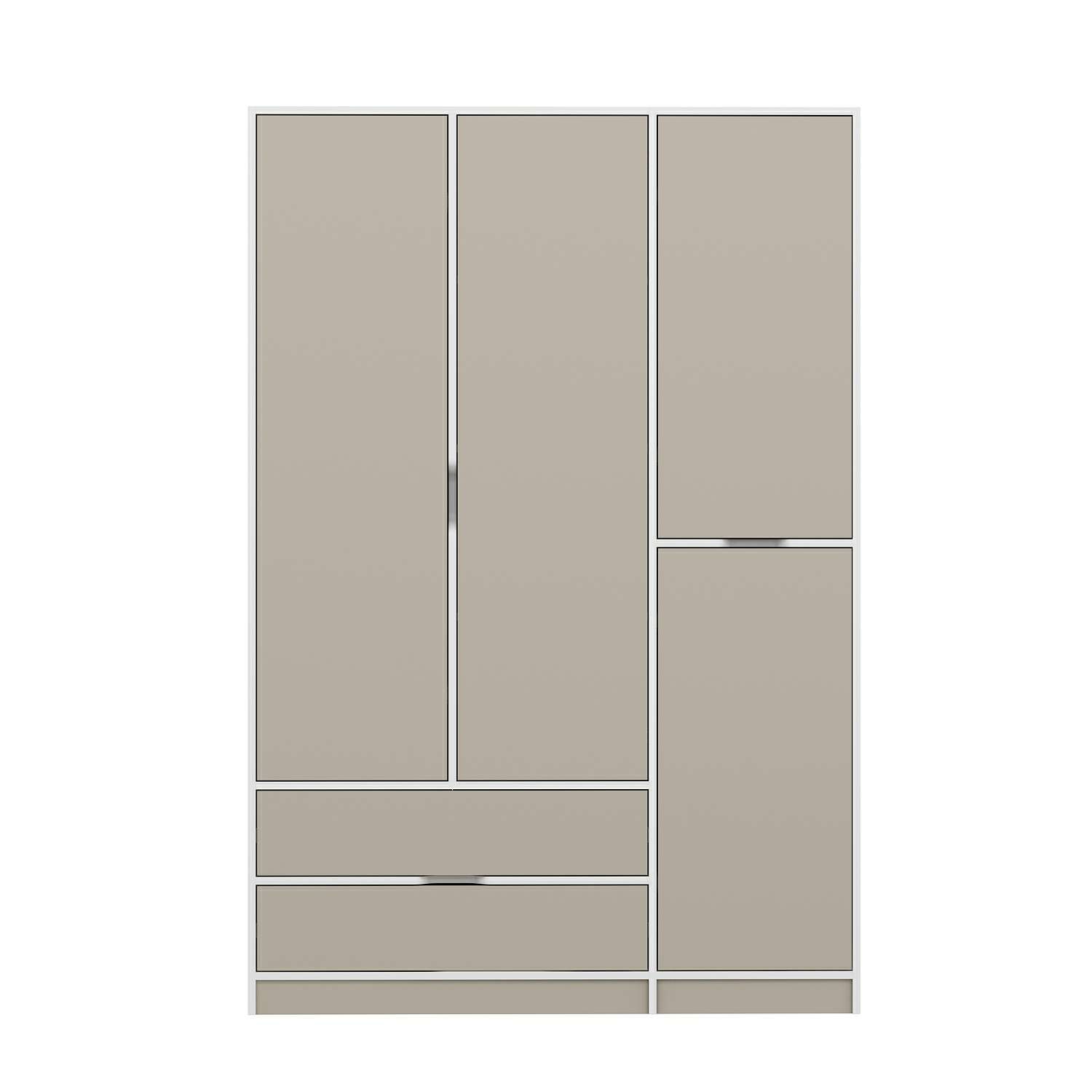 Elina 3 Kapaklı Dolap - Beyaz/Kumtaşı