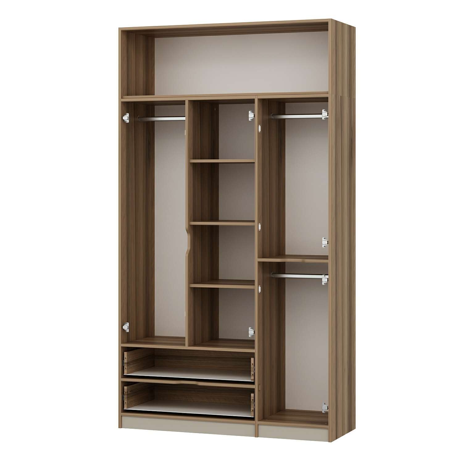 Elina 3 Kapaklı Dolap + Yüklük - Dore/Kumtaşı