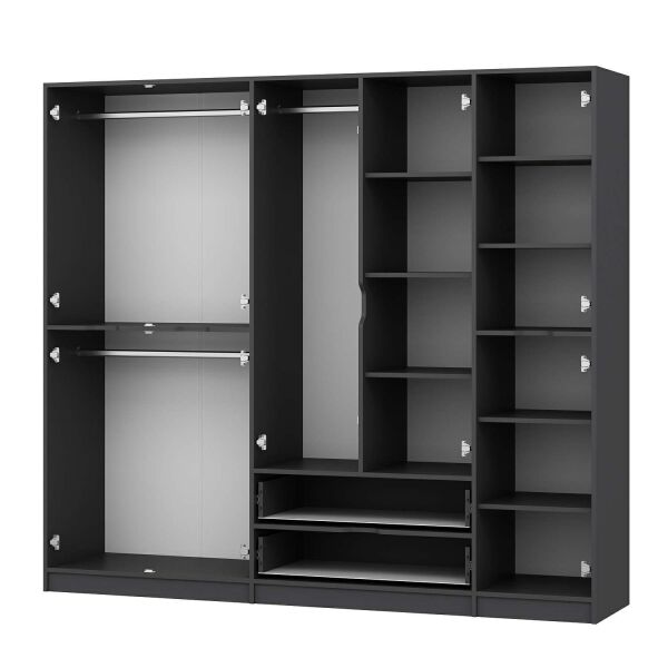 Elina 5 Kapaklı Dolap - Antrasit/Antrasit