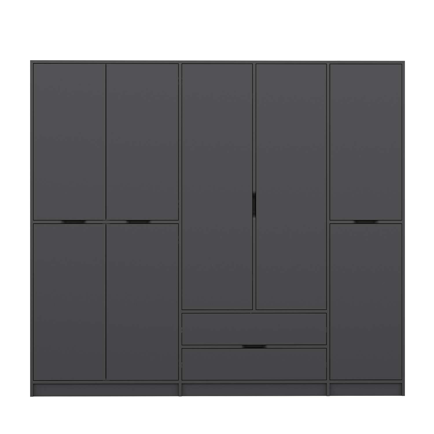 Elina 5 Kapaklı Dolap - Antrasit/Antrasit