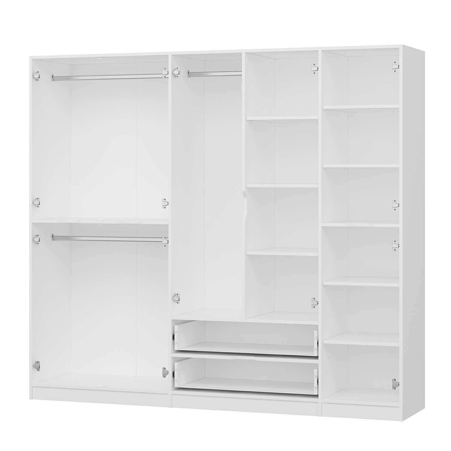 Elina 5 Kapaklı Dolap - Beyaz/Beyaz