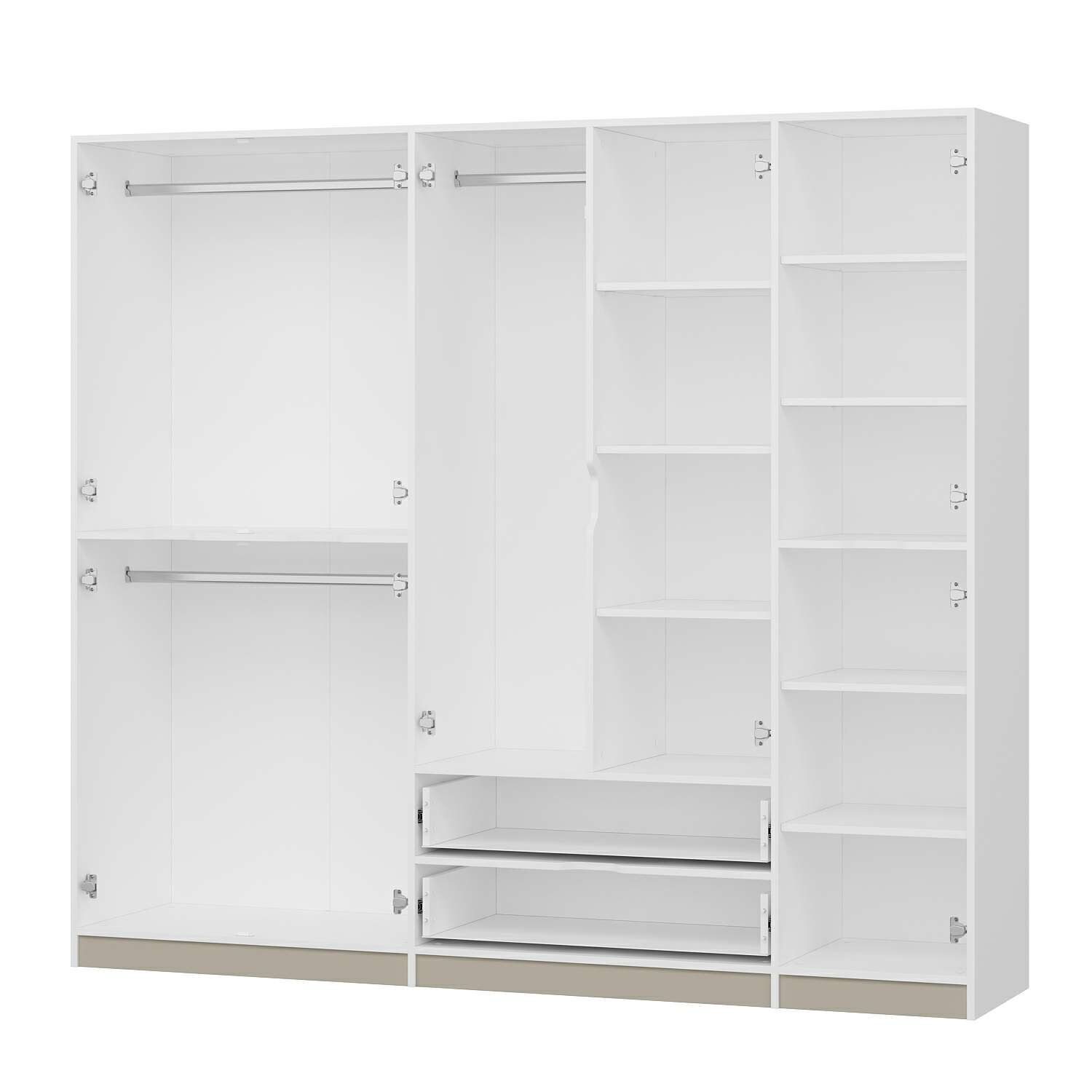 Elina 5 Kapaklı Dolap - Beyaz/Kumtaşı