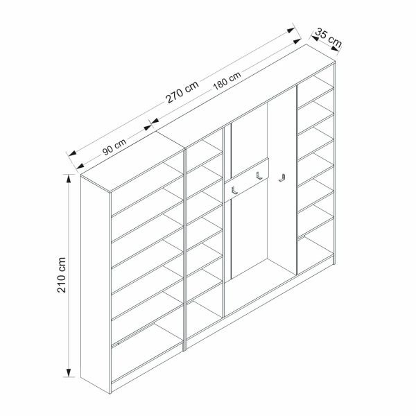 Minar Kale 210 Cm 6 Kapaklı 4B Raf Portmanto Byz Mbr Panjur Byz