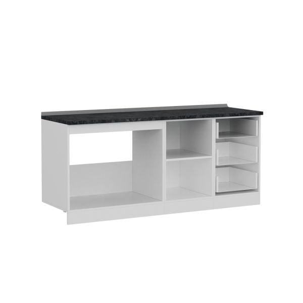 Minar 190 Cm Mutfak Dolabı Beyaz Antrasit 190-A1-Alt Modül