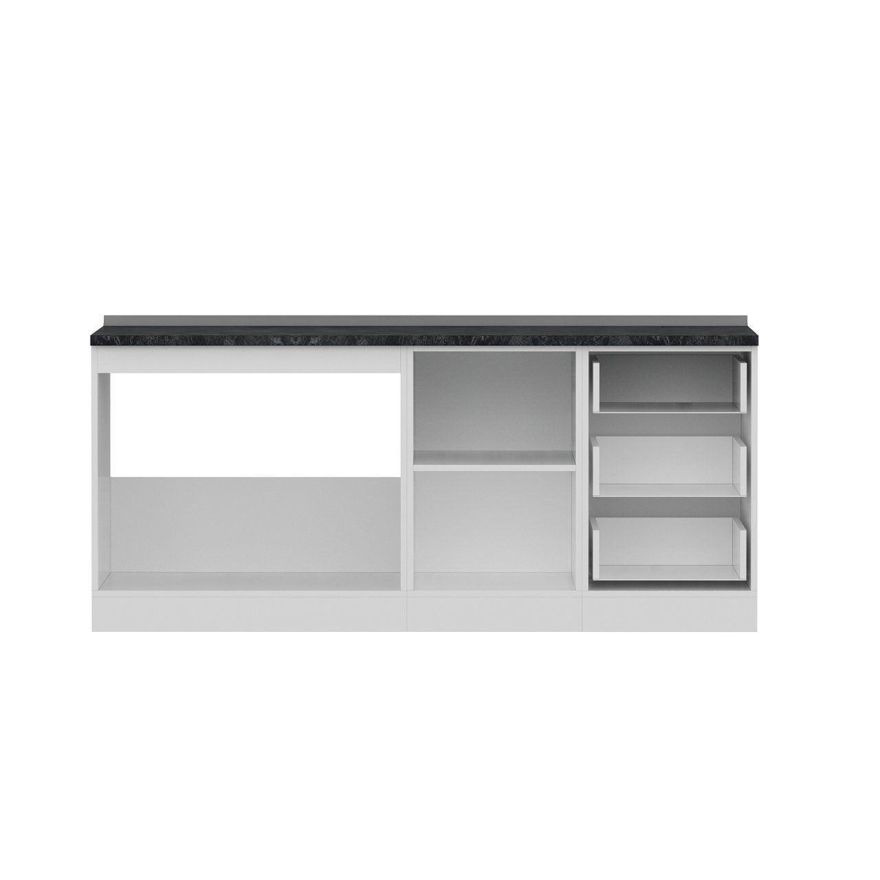 Minar 190 Cm Mutfak Dolabı Beyaz Antrasit 190-A1-Alt Modül