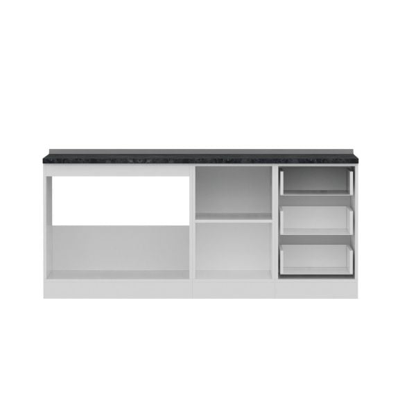 Minar 190 Cm Mutfak Dolabı Beyaz Antrasit 190-A1-Alt Modül