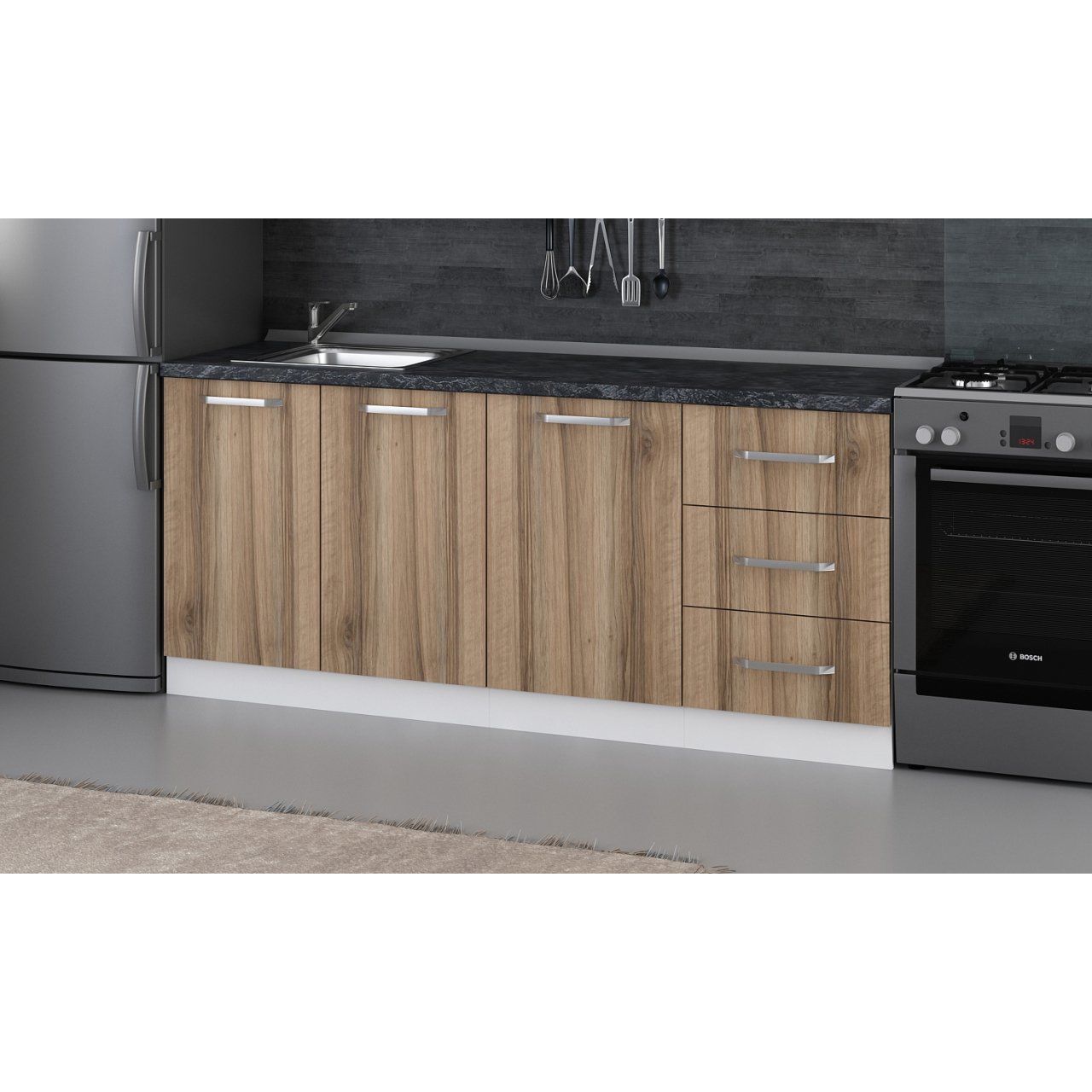 Minar 190 Cm Mutfak Dolabı Beyaz Dore 190-D1-Alt Modül