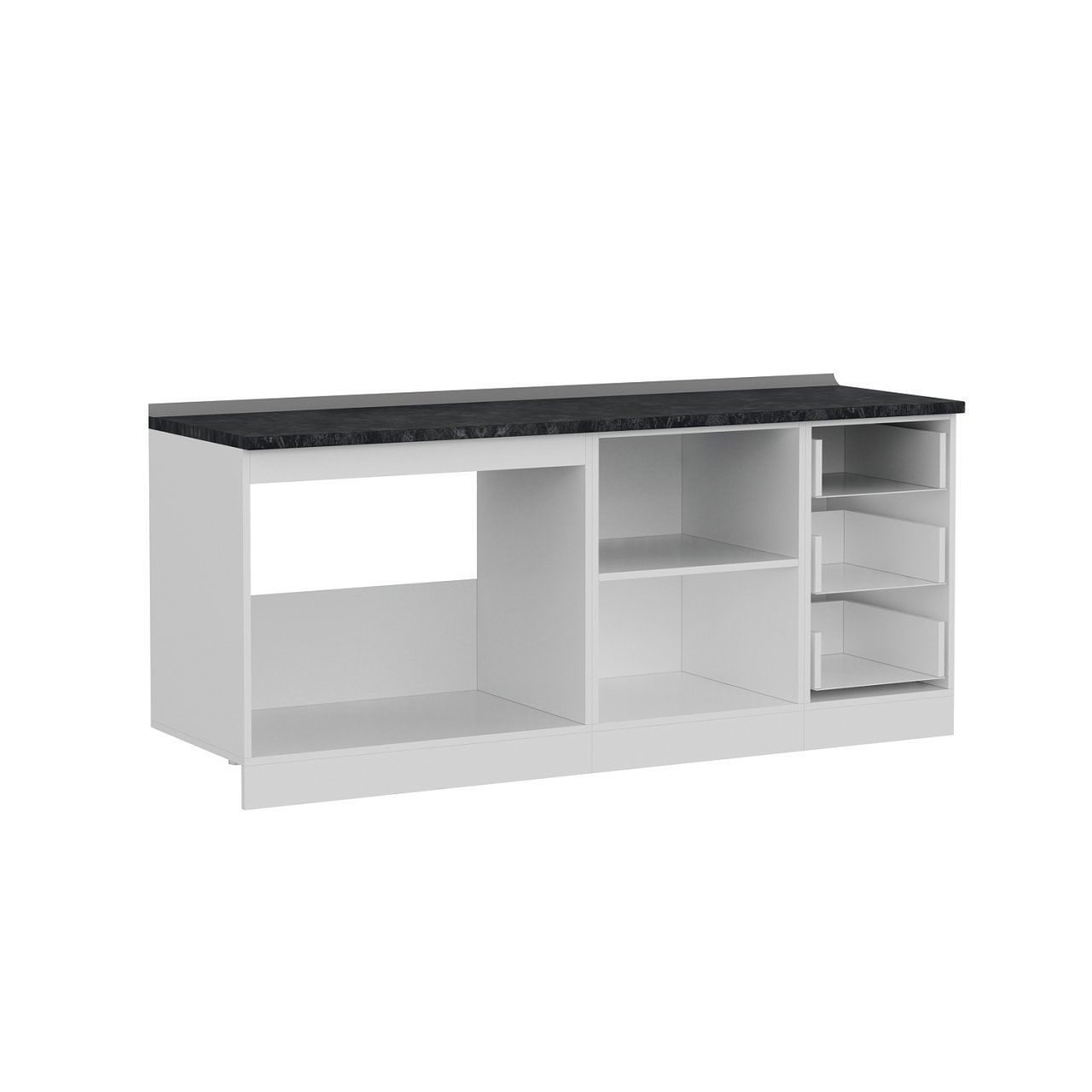 Minar 195 Cm Mutfak Dolabı Beyaz Antrasit 195-A1-Alt Modül