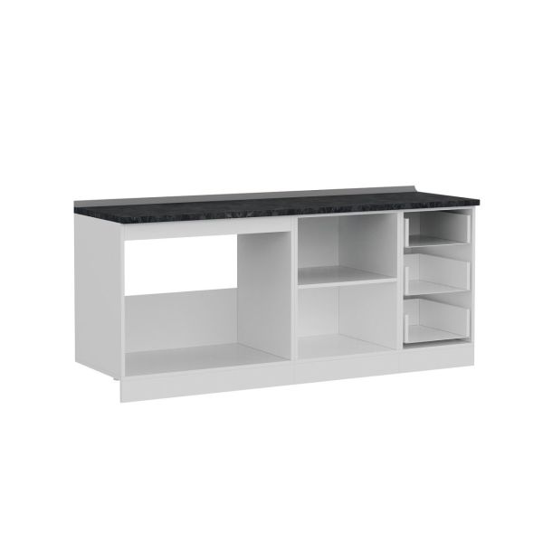 Minar 195 Cm Mutfak Dolabı Beyaz Antrasit 195-A1-Alt Modül