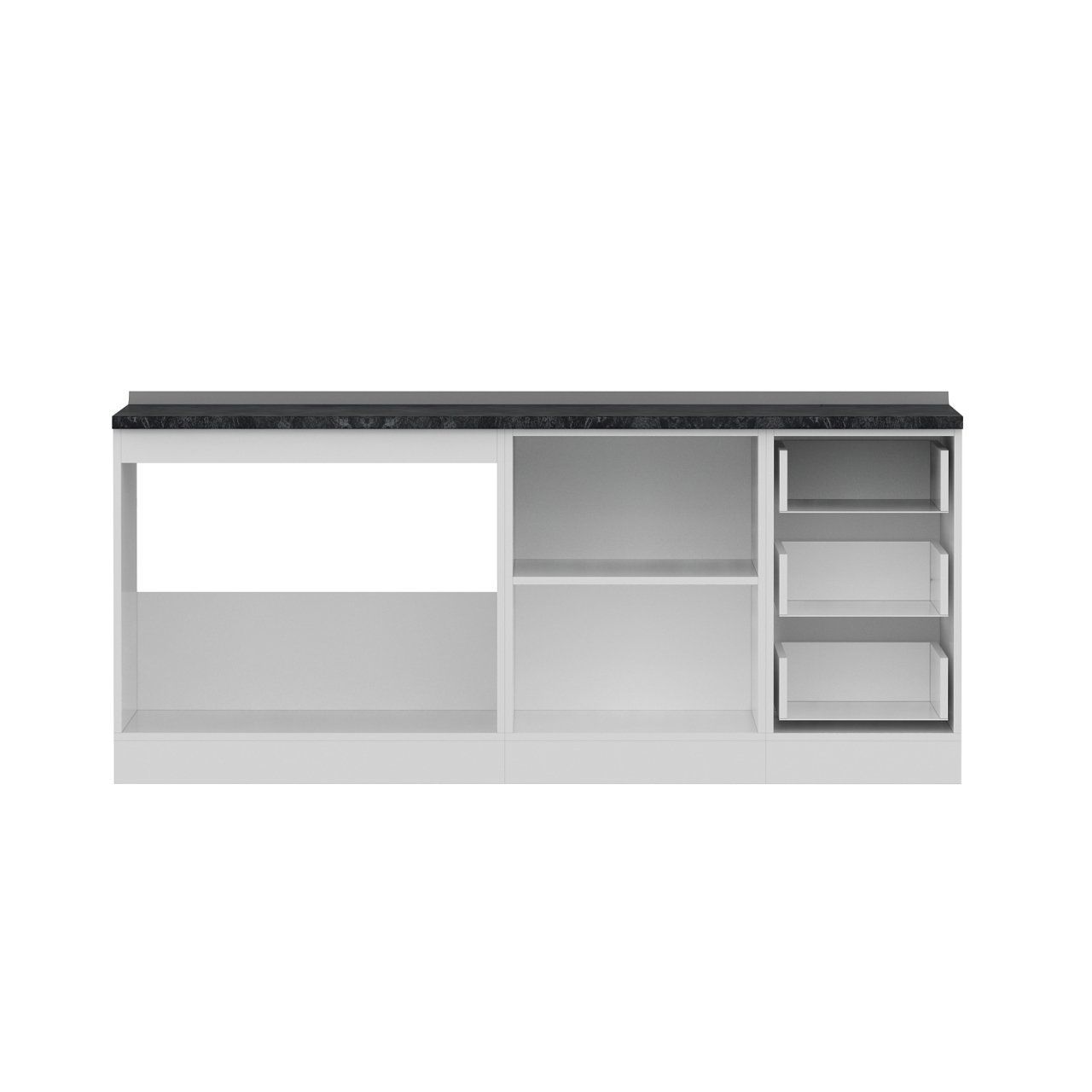 Minar 195 Cm Mutfak Dolabı Beyaz Antrasit 195-A1-Alt Modül