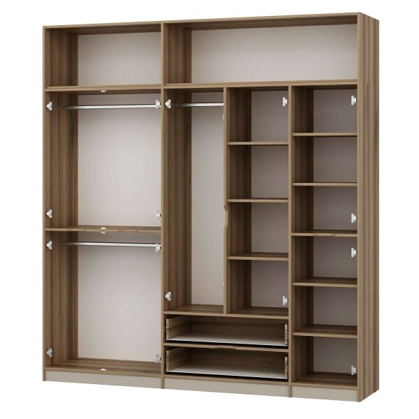 Elina 5 Kapaklı Dolap + Yüklük - Dore/Kumtaşı