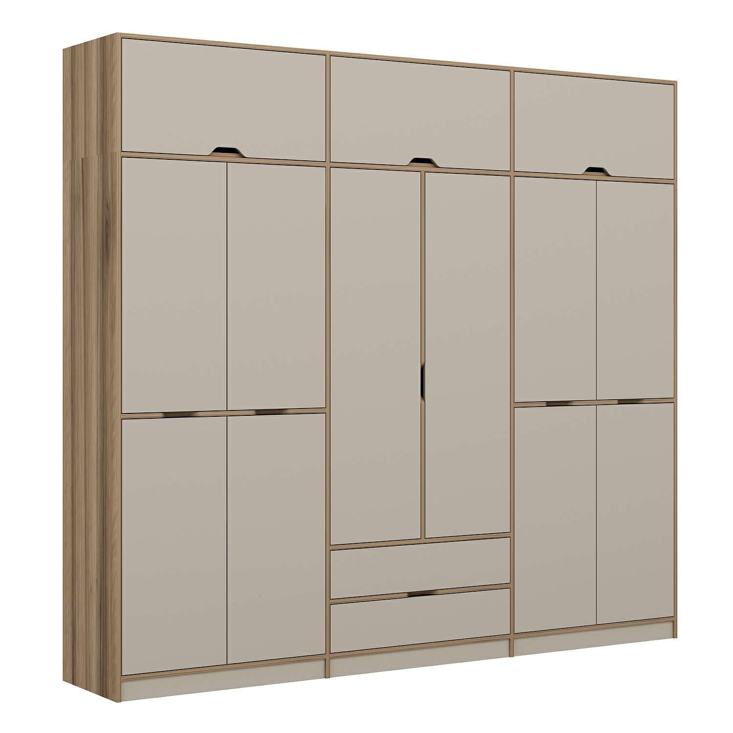 Elina 6 Kapaklı Dolap + Yüklük - Dore/Kumtaşı