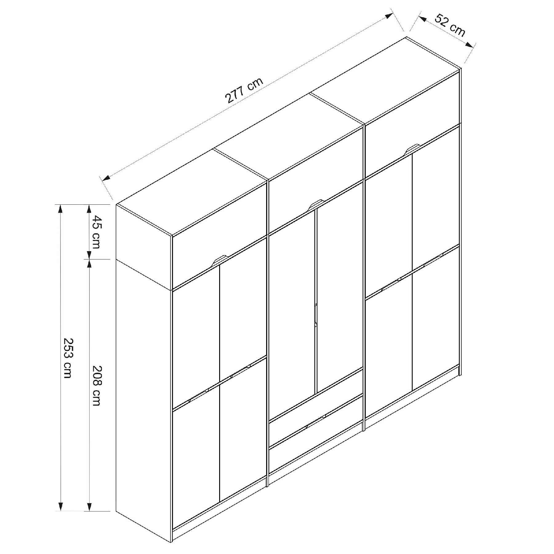 Elina 6 Kapaklı Dolap + Yüklük - Dore/Kumtaşı