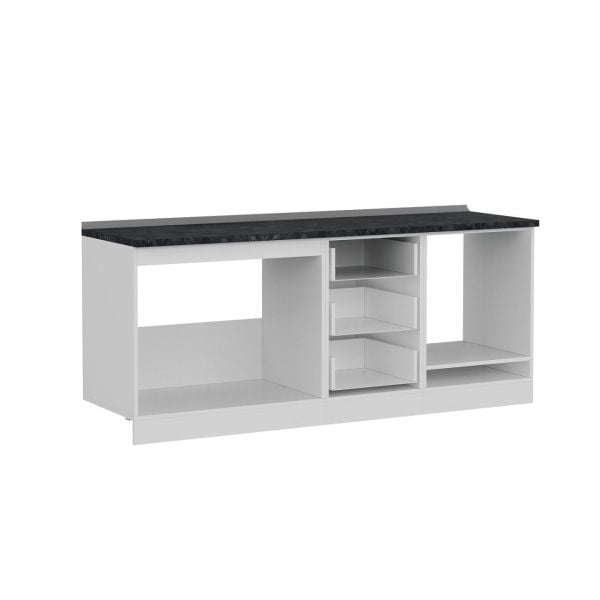 Minar 200 Cm Mutfak Dolabı Beyaz Antrasit 200-A3-Alt Modül