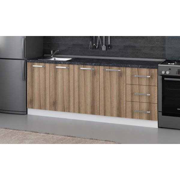 Minar 205 Cm Mutfak Dolabı Beyaz Dore 205-D1-Alt Modül