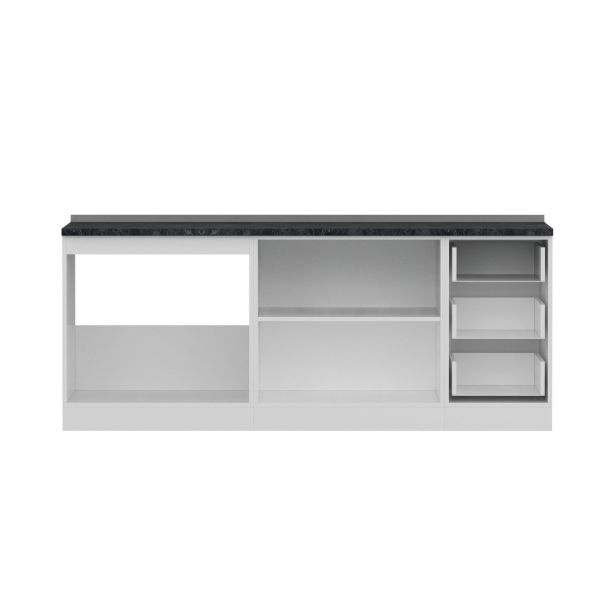 Minar 205 Cm Mutfak Dolabı Beyaz Dore 205-D1-Alt Modül