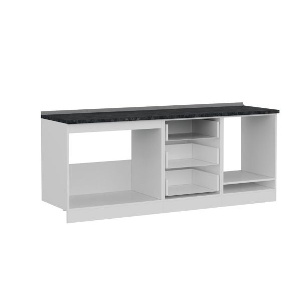 Minar 210 Cm Mutfak Dolabı Beyaz Dore 210-D3-Alt Modül