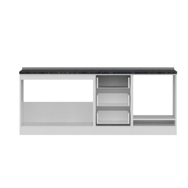 Minar 210 Cm Mutfak Dolabı Beyaz Dore 210-D6-Alt Modül