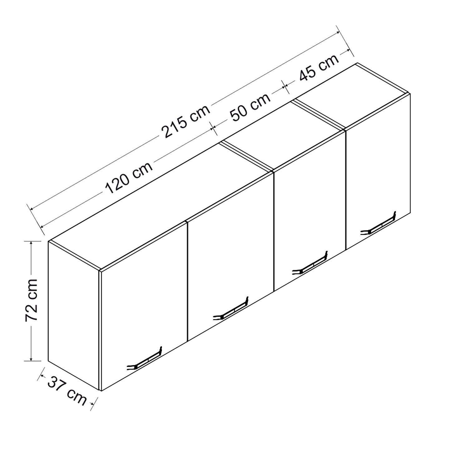 Minar 215 Cm Mutfak Dolabı Beyaz 215-B2-Üst Modül