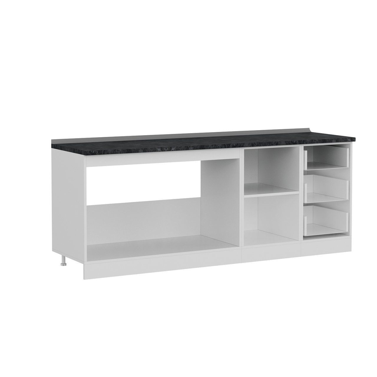 Minar 215 Cm Mutfak Dolabı Beyaz Antrasit 215-A2-Alt Modül