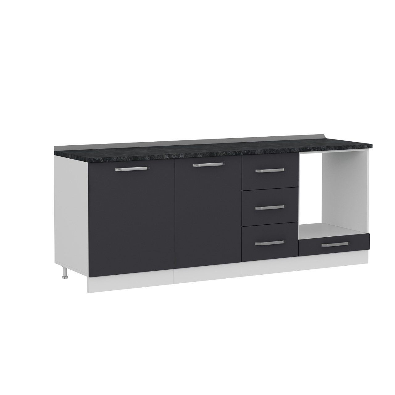 Minar 215 Cm Mutfak Dolabı Beyaz Antrasit 215-A3-Alt Modül