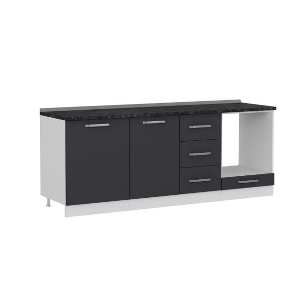 Minar 215 Cm Mutfak Dolabı Beyaz Antrasit 215-A3-Alt Modül