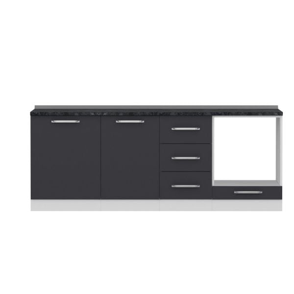 Minar 215 Cm Mutfak Dolabı Beyaz Antrasit 215-A3-Alt Modül