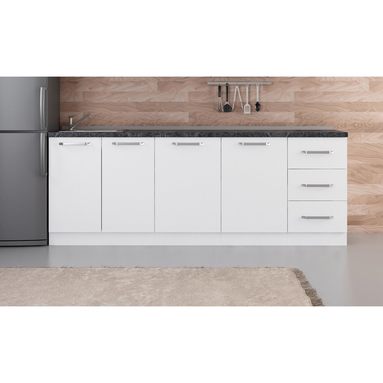 Minar 225 Cm Mutfak Dolabı Beyaz 225-B1-Alt Modül