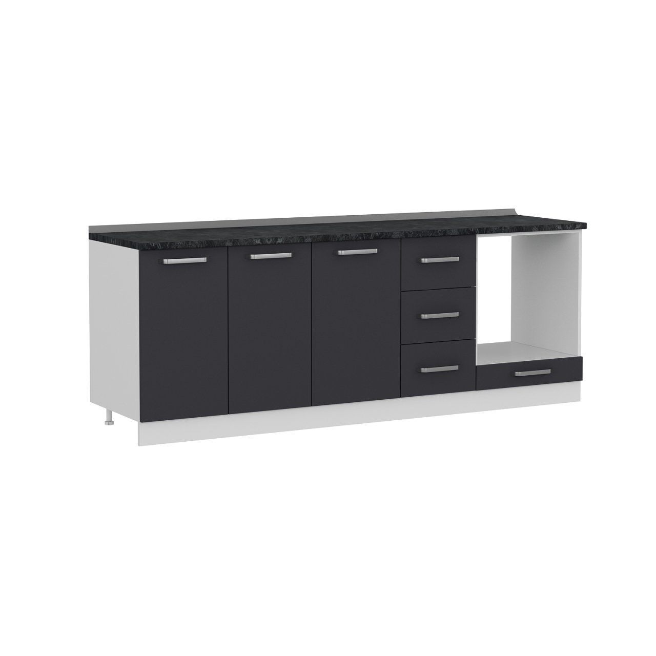 Minar 225 Cm Mutfak Dolabı Beyaz Antrasit 225-A3-Alt Modül