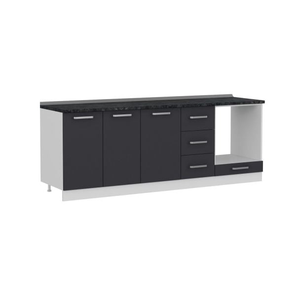 Minar 225 Cm Mutfak Dolabı Beyaz Antrasit 225-A3-Alt Modül