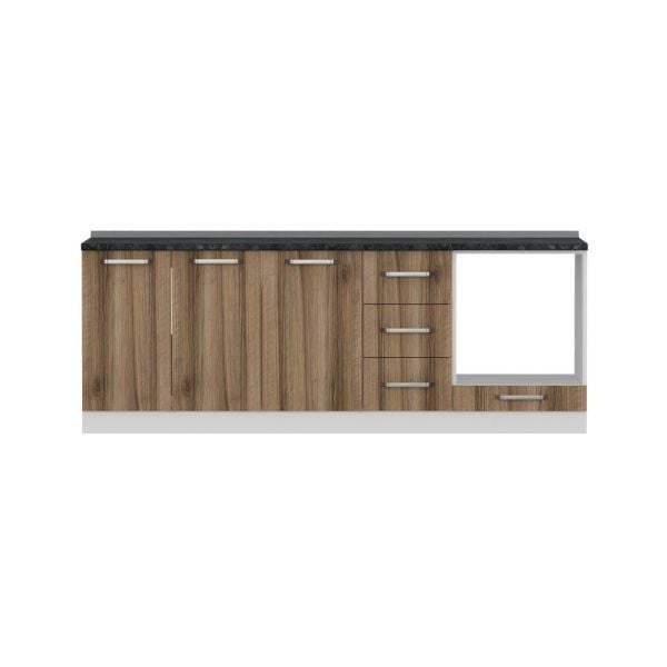 Minar 225 Cm Mutfak Dolabı Beyaz Dore 225-D3-Alt Modül