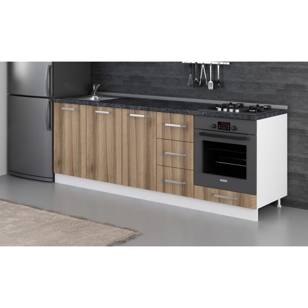 Minar 230 Cm Mutfak Dolabı Beyaz Dore 230-D3-Alt Modül