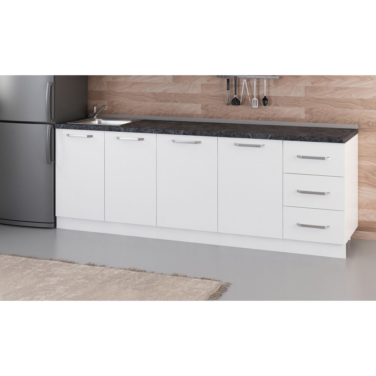 Minar 235 Cm Mutfak Dolabı Beyaz 235-B2-Alt Modül