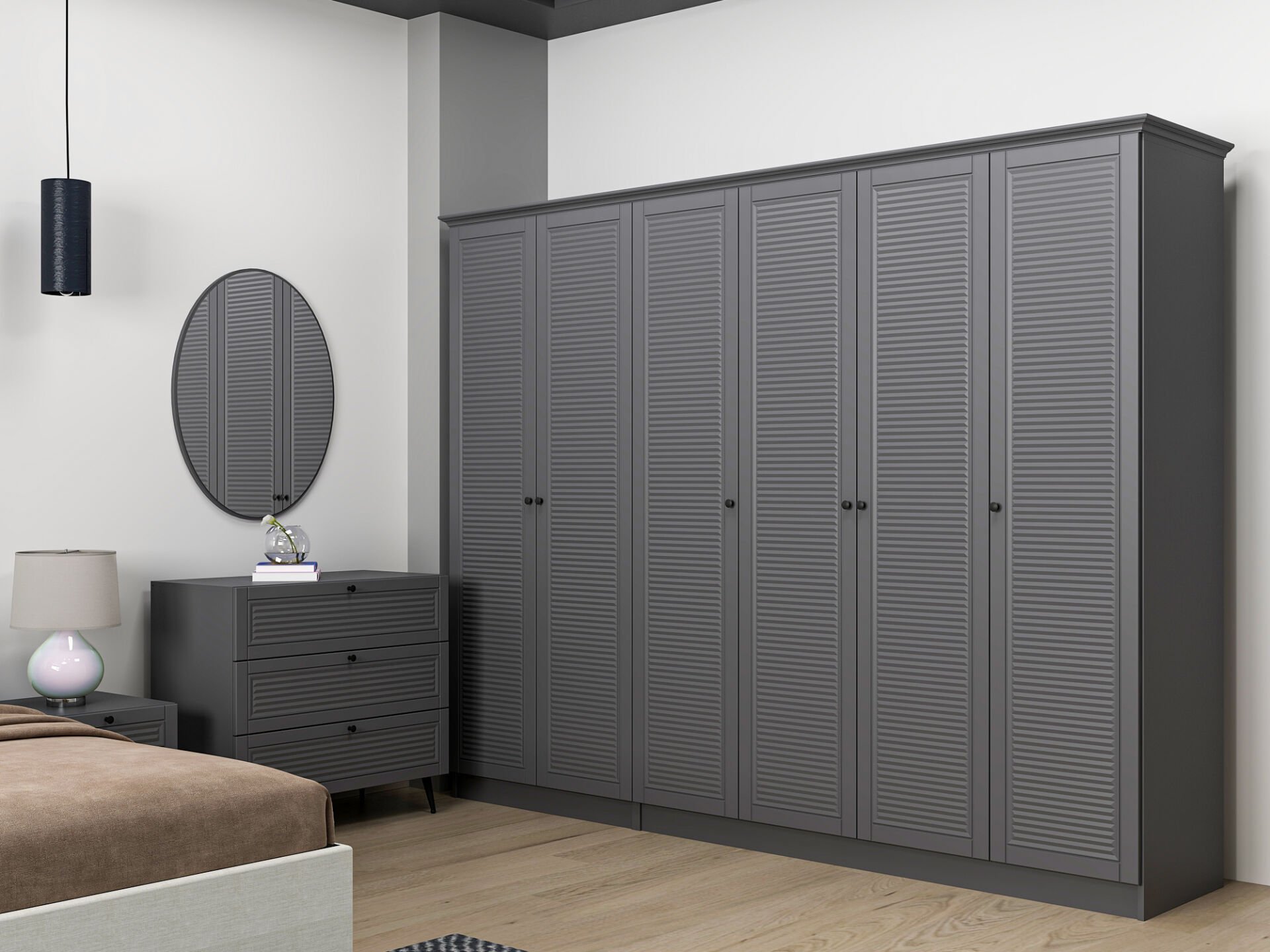 Pandora Yatak Odası Takımı - Antrasit