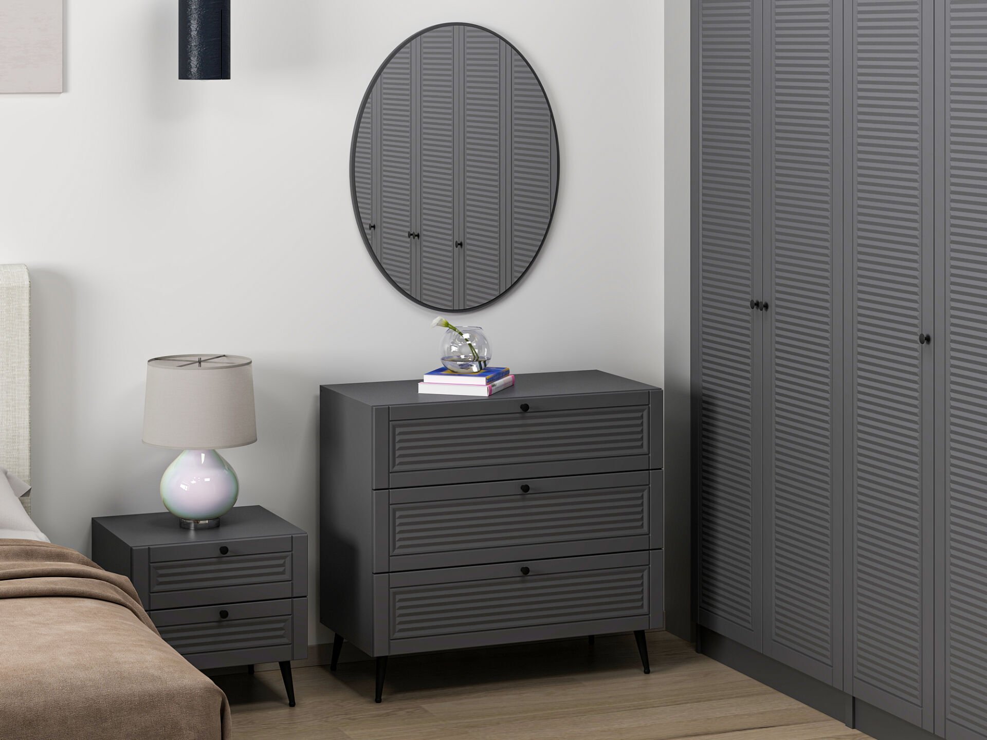 Pandora Yatak Odası Takımı - Antrasit