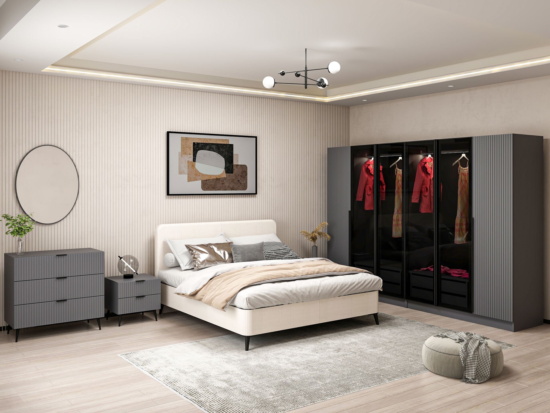 Plus Yatak Odası Takımı - Antrasit