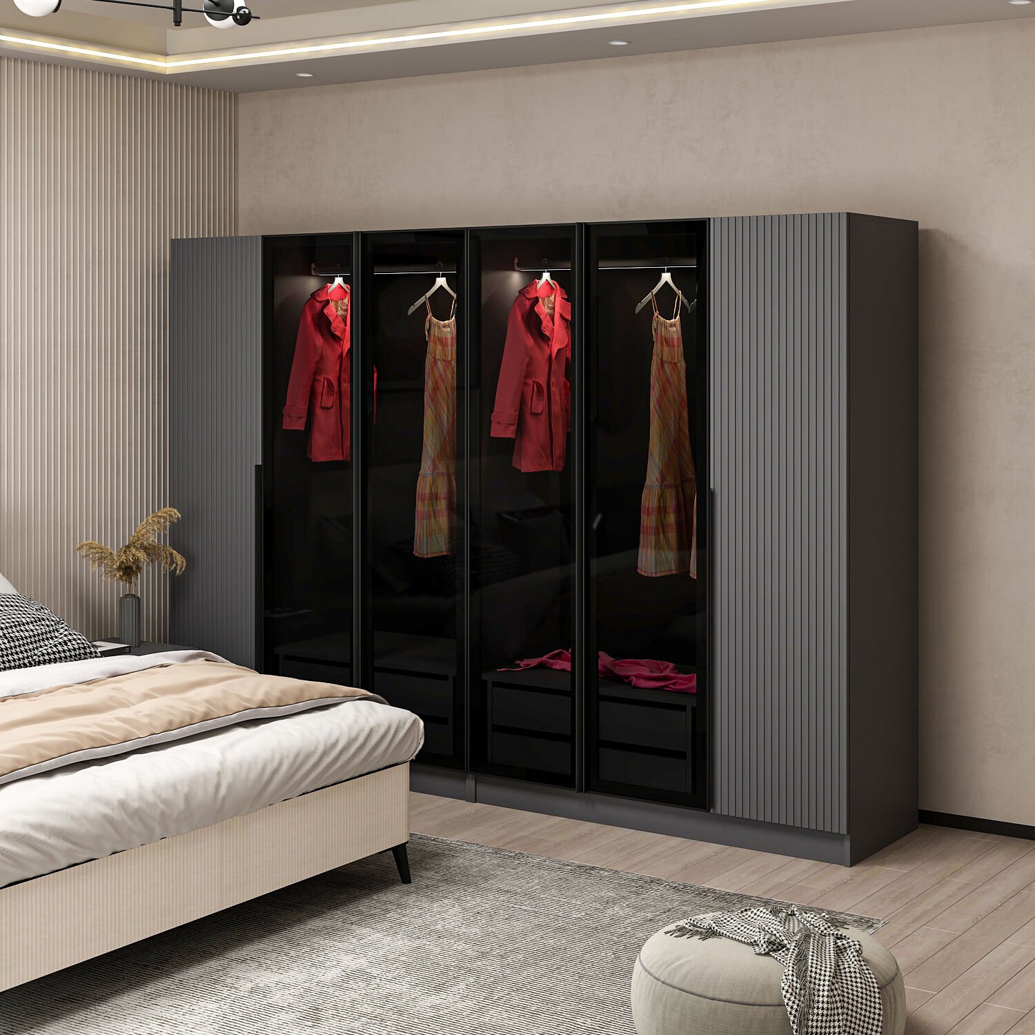 Plus Yatak Odası Takımı - Antrasit