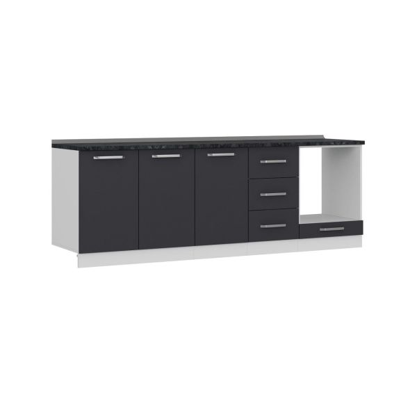 Minar 240 Cm Mutfak Dolabı Beyaz Antrasit 240-A4-Alt Modül