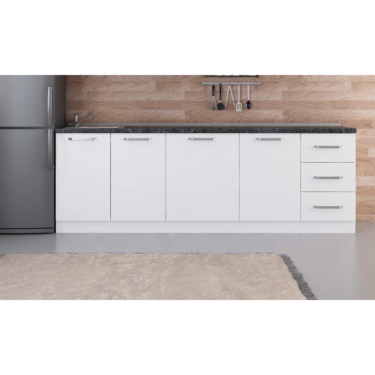 Minar 245 Cm Mutfak Dolabı Beyaz 245-B1-Alt Modül