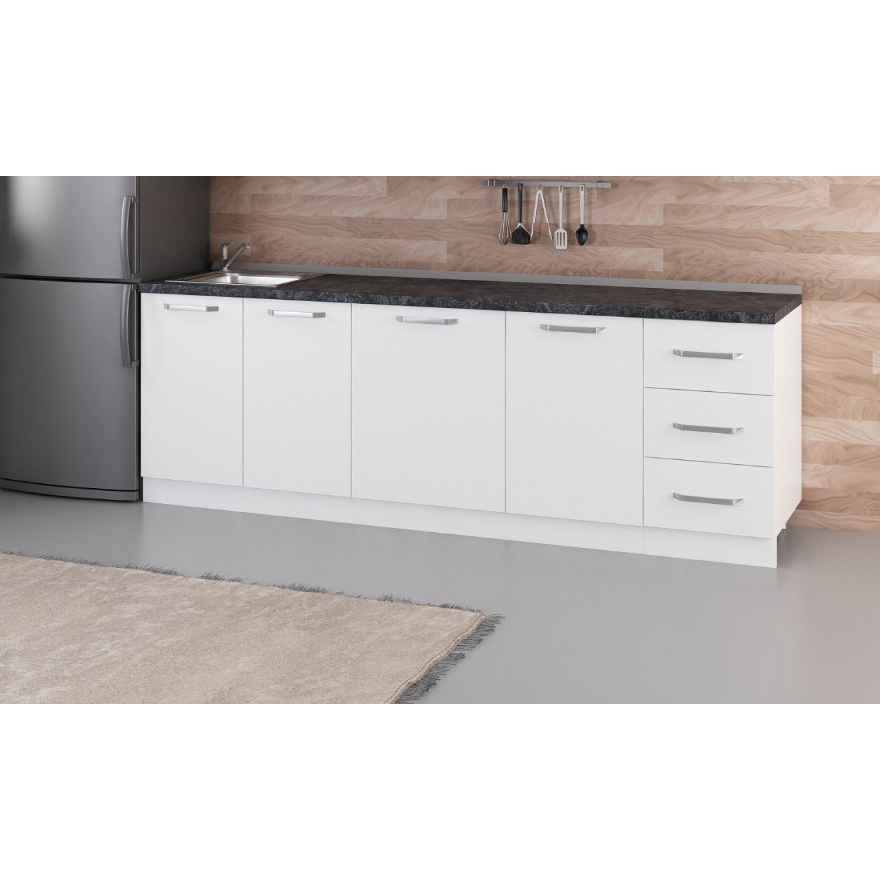 Minar 245 Cm Mutfak Dolabı Beyaz 245-B1-Alt Modül