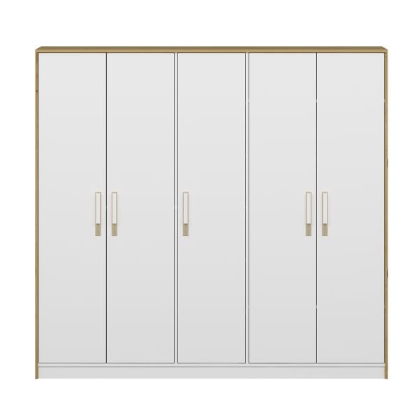 Mitra 5 Kapaklı Dolap - Beyaz/Artisan