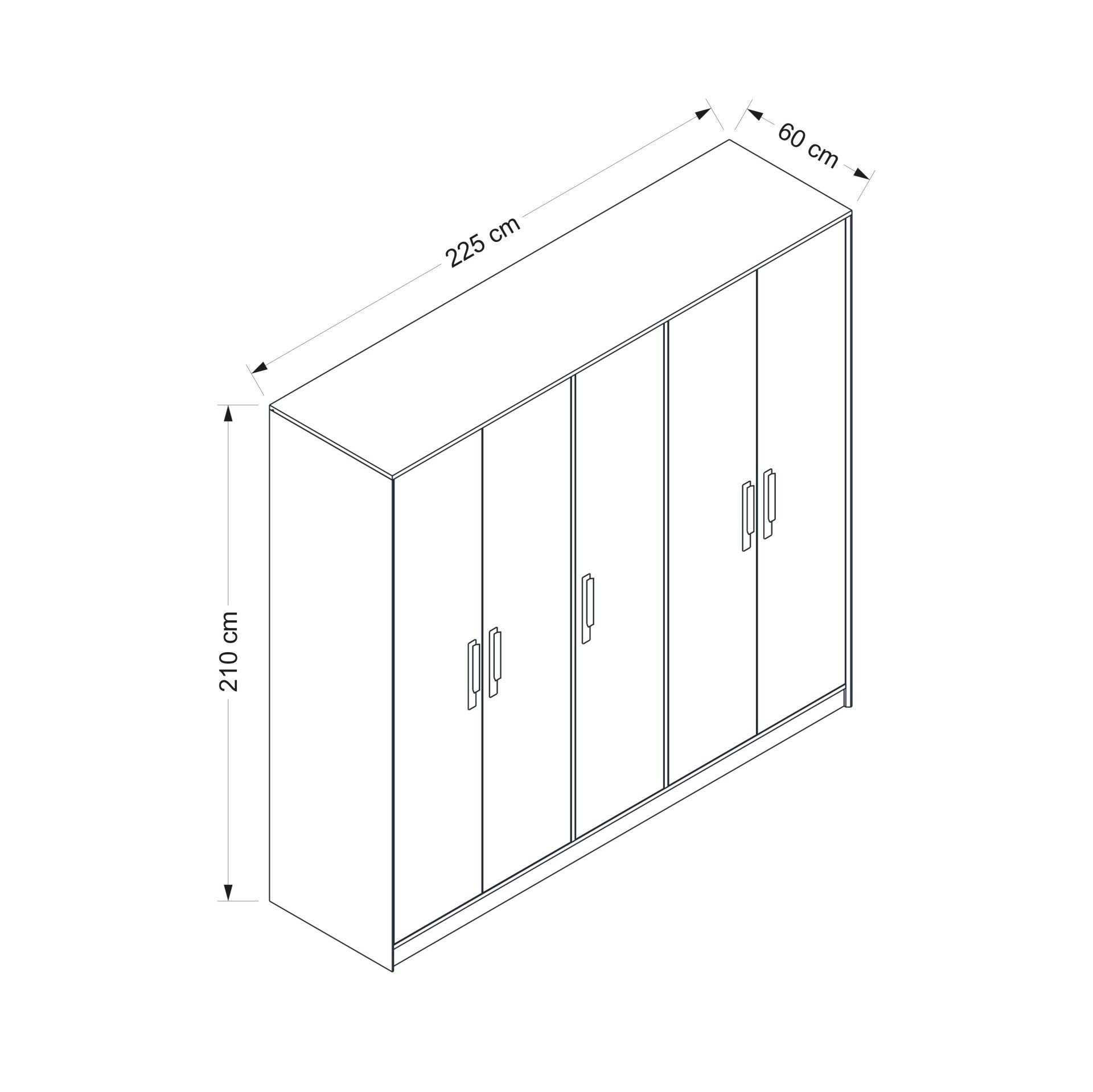 Mitra 5 Kapaklı Dolap - Beyaz/Artisan