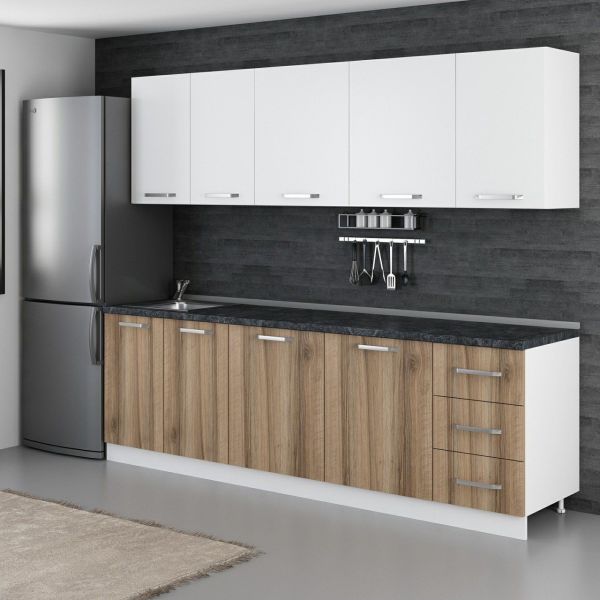 Minar 255 Cm Mutfak Dolabı Beyaz Dore 255-D1