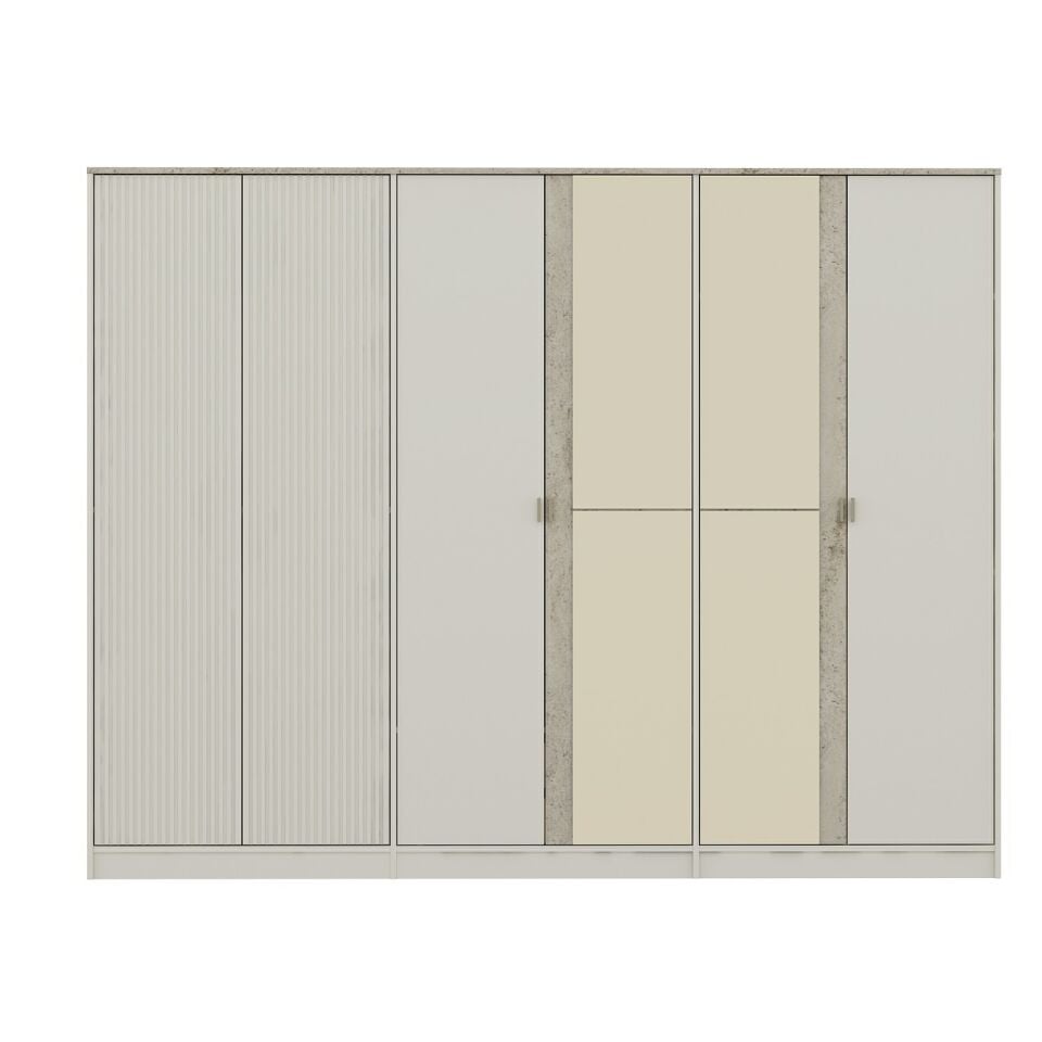 Valento 6 Kapılı Aynalı Mbrn Dolap-Aytaşı-Traverten