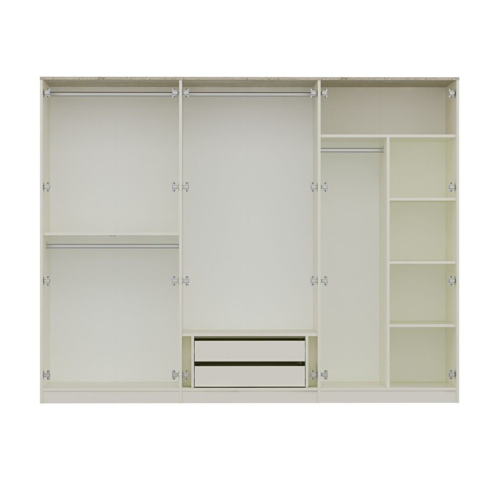 Valento 6 Kapılı Aynalı Mbrn Dolap-Aytaşı-Traverten