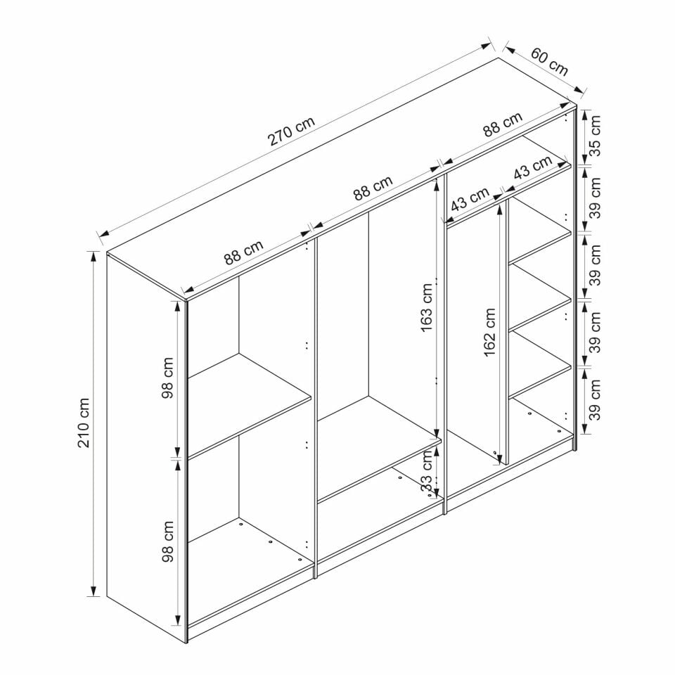 Valento 6 Kapılı Aynalı Mbrn Dolap-Aytaşı-Traverten