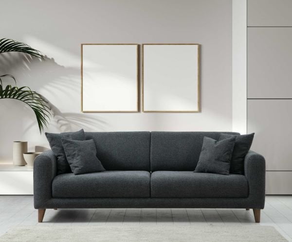 Sare 3+1 Berjer Koltuk Takımı Koyu Gri + Ares Beyaz