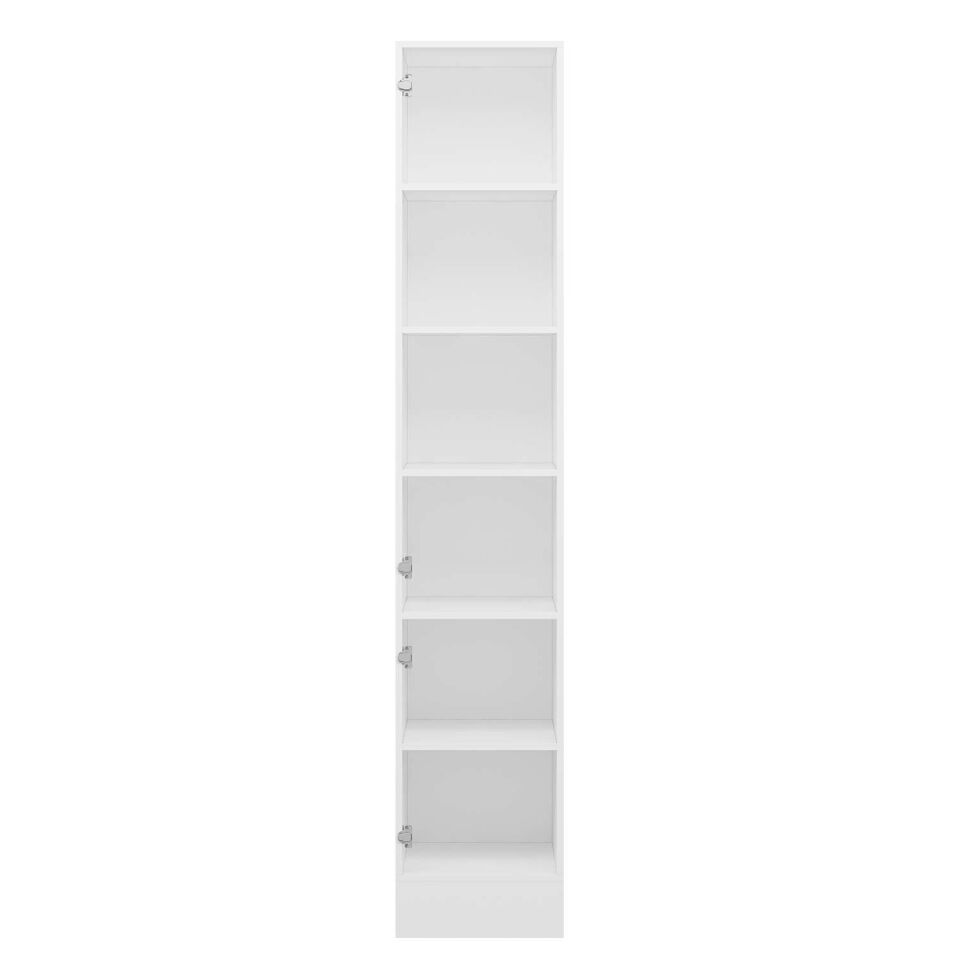 Alvinka Mutfak Ledli Modül Boy 2Dk 45-H240Cm Duz  Beyaz Füme Cam Mdf Gövde