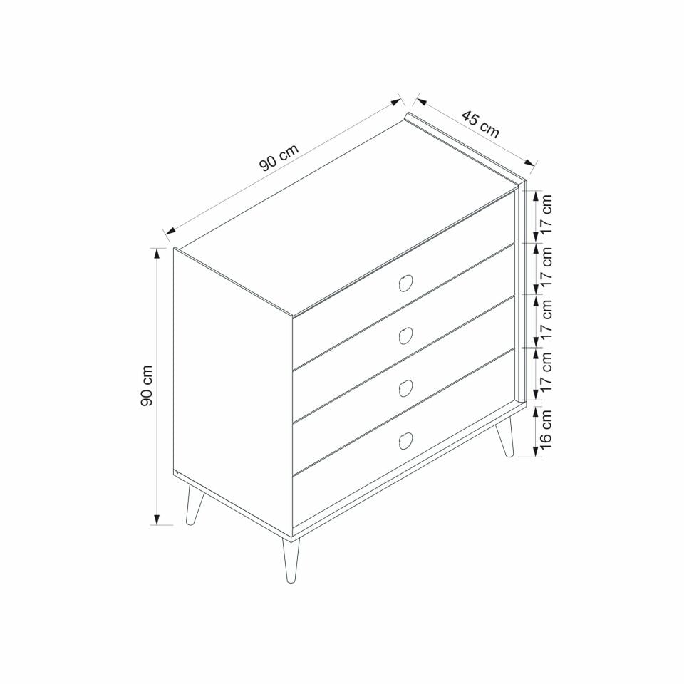 Mitra Şifonyer - Beyaz/Artisan