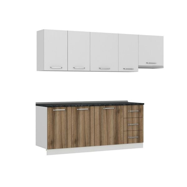 Minar 255 Cm Mutfak Dolabı Beyaz Dore 255-D4